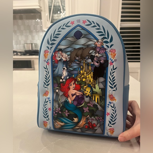 Loungefly Handbags - NWT Disney Princess Mini Loungefly Ariel Stain Glass Backpack